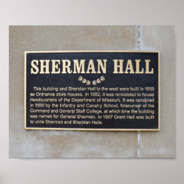 Sherman Hall Sign, Fort Leavenworth, Kansas Poster