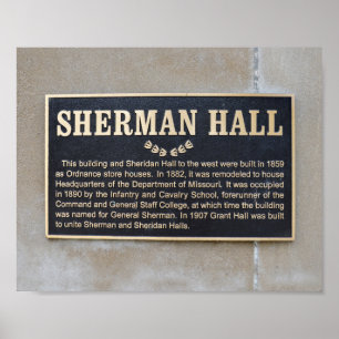 Sherman Hall Sign, Fort Leavenworth, Kansas Poster