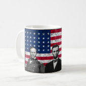 Sherman, Lincoln en Grant met Zwarte Grens Koffiemok (Voorkant links)
