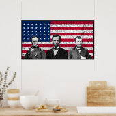 Sherman, Lincoln en Grant met Zwarte Grens Poster (Keuken)