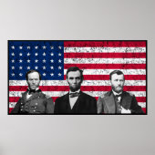 Sherman, Lincoln en Grant met Zwarte Grens Poster (Voorkant)