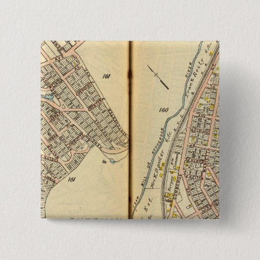 Sherman Park, New York Vierkante Button 5,1 Cm (Voorkant)
