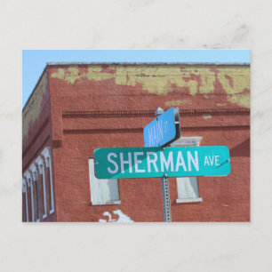 Sherman Street Sign in Kingman, Kansas Briefkaart
