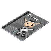 Sherman the Alaskan Cow Grey Notebook Notitieboek (Linkerzijde)