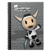 Sherman the Alaskan Cow Grey Notebook Notitieboek (Voorkant)