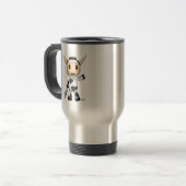Sherman the Alaskan Cow Silver Travel Mug Reisbeker (Voorkant links)