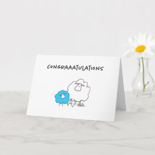Sherman the Sheep (Blue) Nieuw Baby Wenskaart Kaart