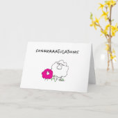 Sherman the Sheep (Roze) Nieuw Baby Wenskaart Kaart (Gele Bloem)