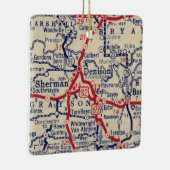 Sherman TX 1941 Map Keramisch Ornament (Rechts)