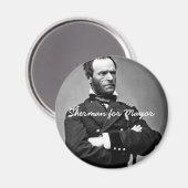 Sherman voor burgemeester - Ronde Magneet (Voorkant / Achterkant)