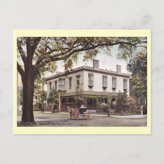 Sherman's hoofdkantoor, Savannah, Georgia  Briefkaart (Voorkant)