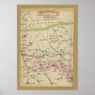 Sherman's March van Atlanta naar het Zee Poster