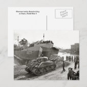 Shermantanks van de Tweede Wereldoorlog die in Anz Briefkaart (Voorkant / Achterkant)