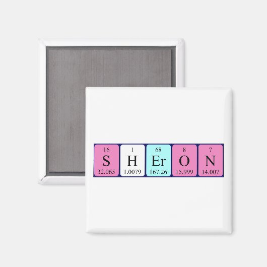 Sheron Periodic table Name magnet (Voorkant / Achterkant)