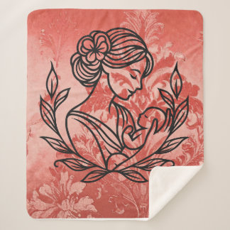 Sherpa Baby Blanket – Mother and Child Design Deken