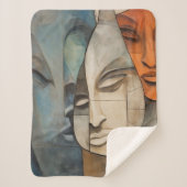 Sherpa Blanket Abstracte Verdriet Kunst Sherpa Deken (Voorkant)
