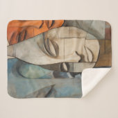 Sherpa Blanket Abstracte Verdriet Kunst Sherpa Deken (Voorkant (horizontaal))