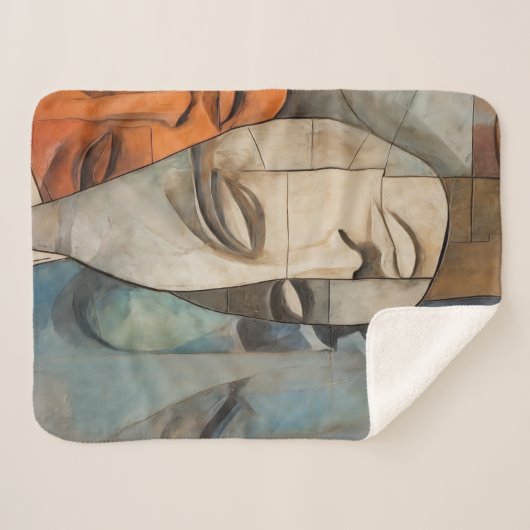 Sherpa Blanket Abstracte Verdriet Kunst Sherpa Deken (Voorkant (horizontaal))