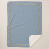 Sherpa Blanket Antiek Blue & Gold Scroll Print Deken (Voorkant)