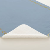 Sherpa Blanket Antiek Blue & Gold Scroll Print Deken (3/4)
