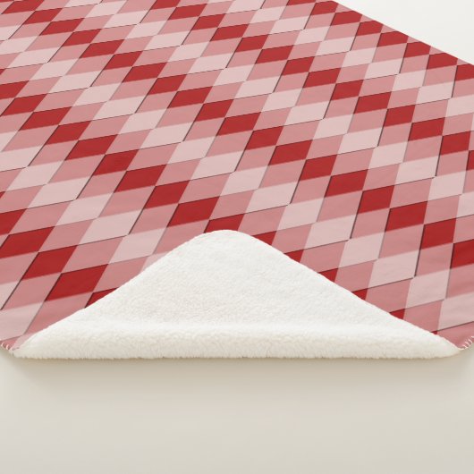 Sherpa Blanket - Argyle Pattern in het rood Deken (3/4)