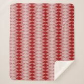 Sherpa Blanket - Argyle Pattern in het rood Sherpa Deken (Voorkant)
