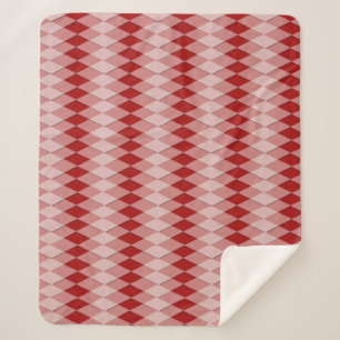Sherpa Blanket - Argyle Pattern in het rood Sherpa Deken