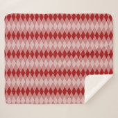 Sherpa Blanket - Argyle Pattern in het rood Sherpa Deken (Voorkant (horizontaal))