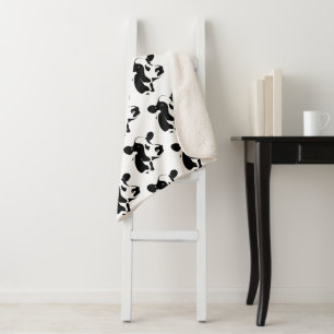 Sherpa Blanket-Black en White Koe Deken