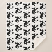 Sherpa Blanket-Black en White Koe Sherpa Deken (Voorkant)