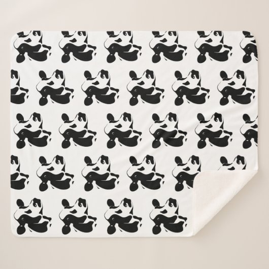 Sherpa Blanket-Black en White Koe Sherpa Deken (Voorkant (horizontaal))