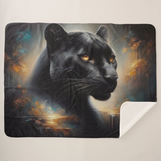 Sherpa Blanket Black Panther Large Sherpa Deken (Voorkant (horizontaal))