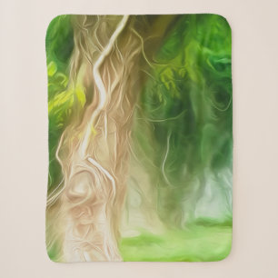 Sherpa Blanket Dream Light Green Tree Deken