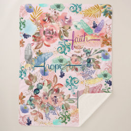 Sherpa Blanket Faith Hope Love Deken