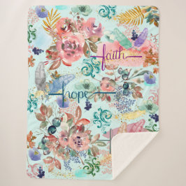 Sherpa Blanket Faith Hope Love Sherpa Deken