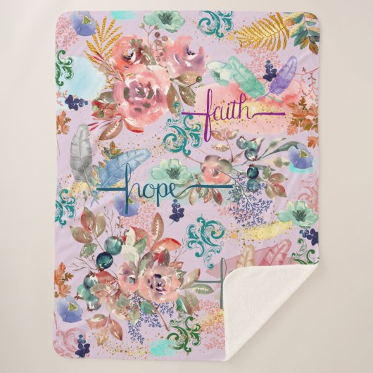 Sherpa Blanket Faith Hope Love Sherpa Deken (Voorkant)