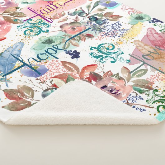 Sherpa Blanket Faith Hope Love Sherpa Deken (3/4)