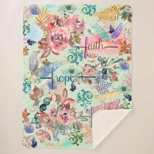 Sherpa Blanket Faith Hope Love Sherpa Deken (Voorkant)