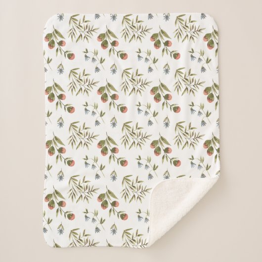 Sherpa Blanket - Floral Pattern Sherpa Deken (Voorkant)
