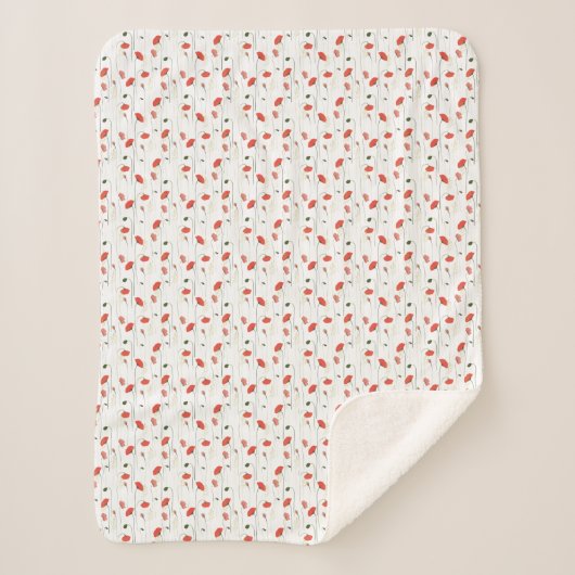 Sherpa Blanket - Floral Pattern Sherpa Deken (Voorkant)