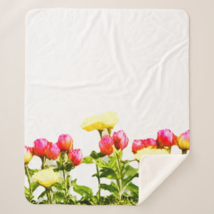 Sherpa Blanket FLOWER DESIGN SIGN Deken