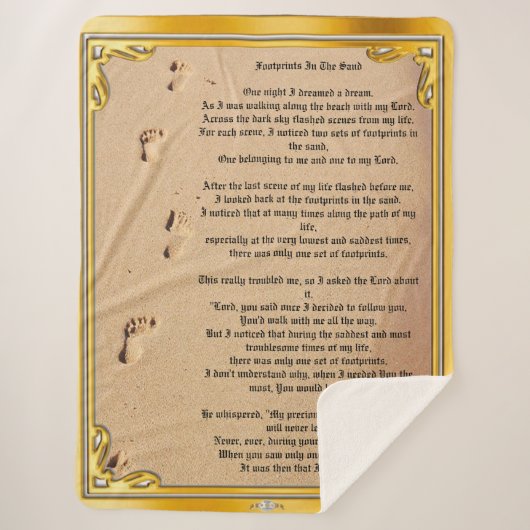 Sherpa Blanket Footprint in het zand  Deken (Voorkant)