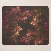 Sherpa Blanket Fractal Leaves Red Glow Deken (Voorkant (horizontaal))