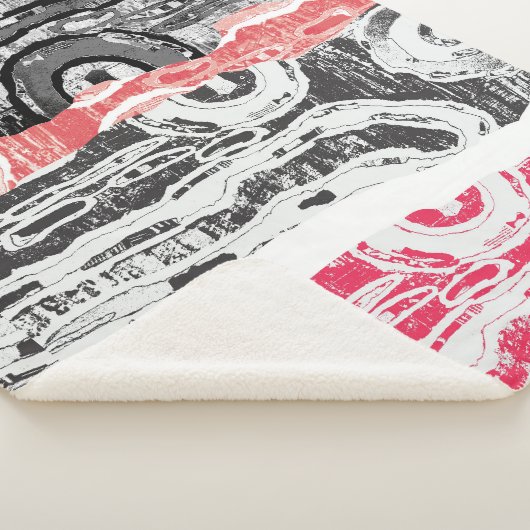 Sherpa Blanket – Friction Lands Abstract Design Deken (3/4)