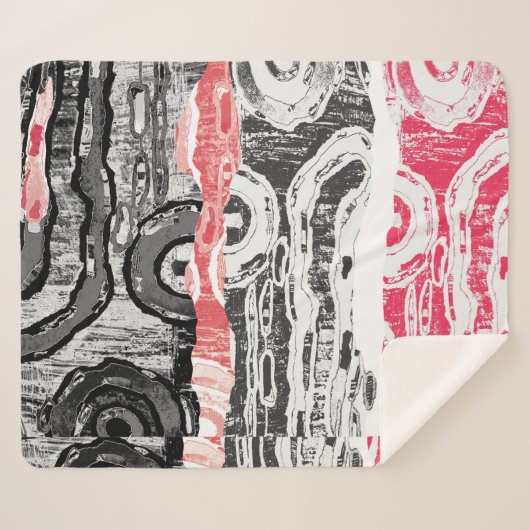 Sherpa Blanket – Friction Lands Abstract Design Deken (Voorkant (horizontaal))