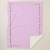 Sherpa Blanket-groots-roze & Gold Scroll Print Deken (Voorkant)