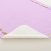 Sherpa Blanket-groots-roze & Gold Scroll Print Deken (3/4)