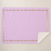 Sherpa Blanket-groots-roze & Gold Scroll Print Deken (Voorkant (horizontaal))