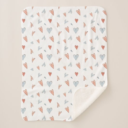 Sherpa Blanket - Hearts Pattern Deken (Voorkant)