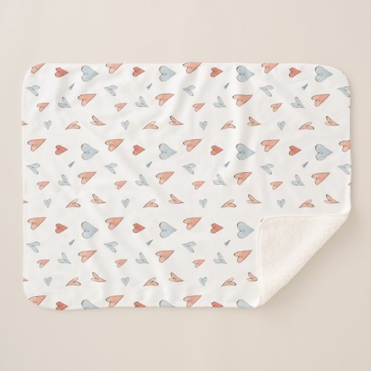 Sherpa Blanket - Hearts Pattern Deken (Voorkant (horizontaal))